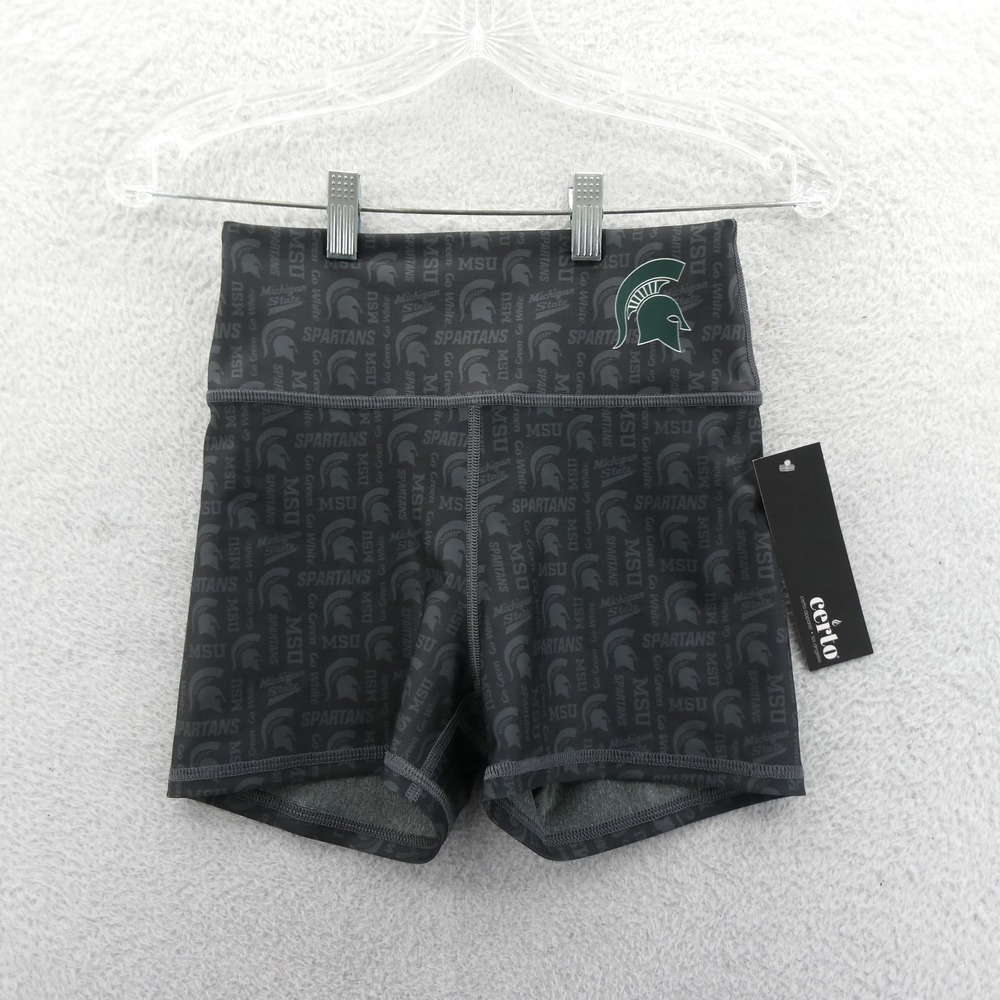 Certo Michigan State Spartans Shorts Womens Small MSU Gray Compression Athletic‎
